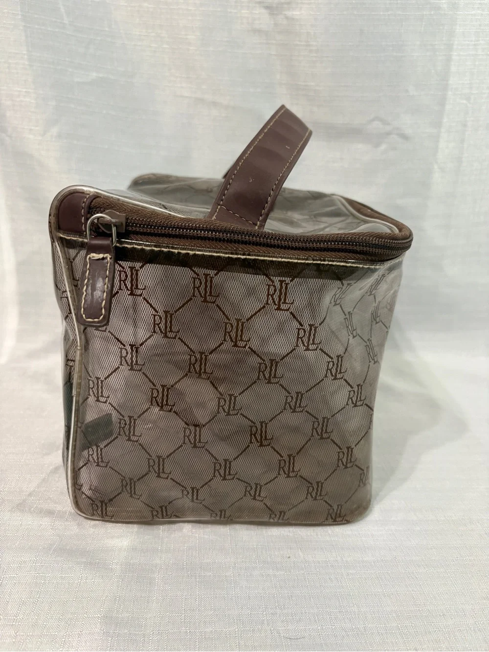 Ralph Lauren Clear w/ Brown RL Monogram Toiletry Bag